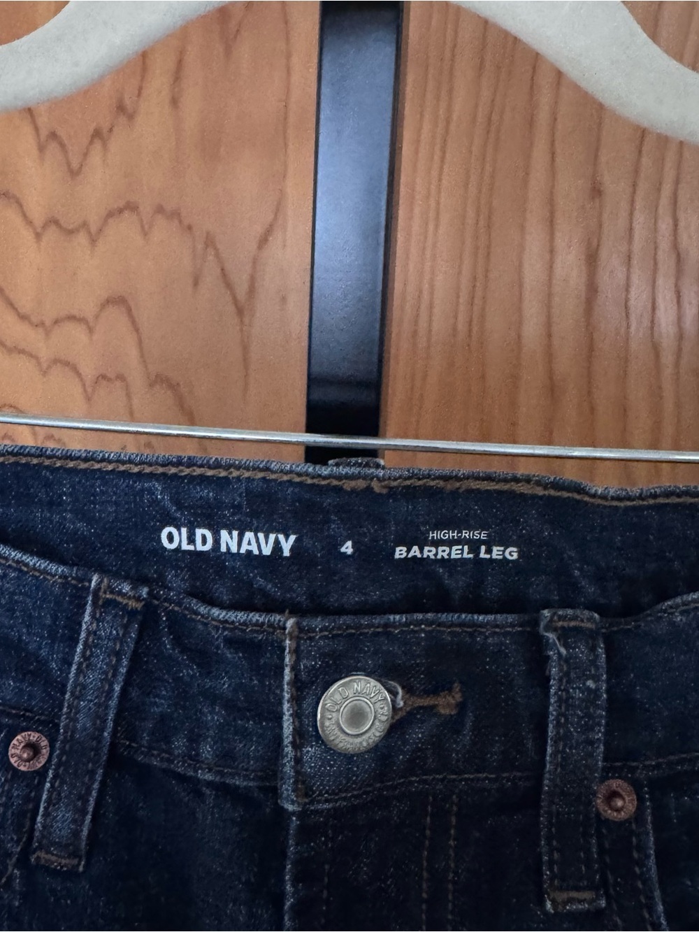 Old Navy Dark Indigo High-Rise Barrel Leg Jeans women 4 - Picture 2 of 8
